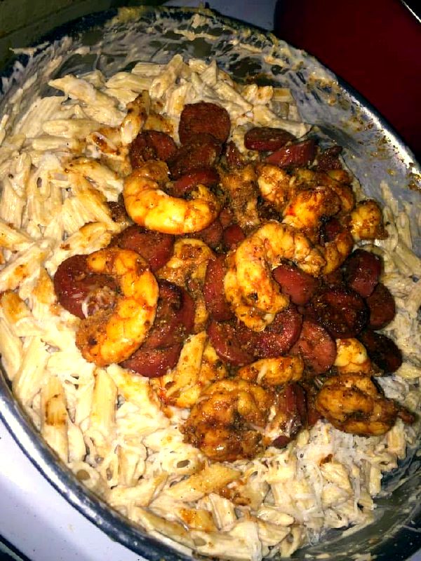 Cajun shrimp & sausage pasta