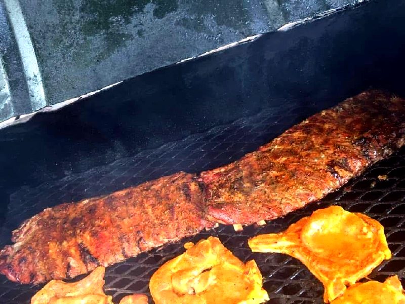 Ribs on the smoker